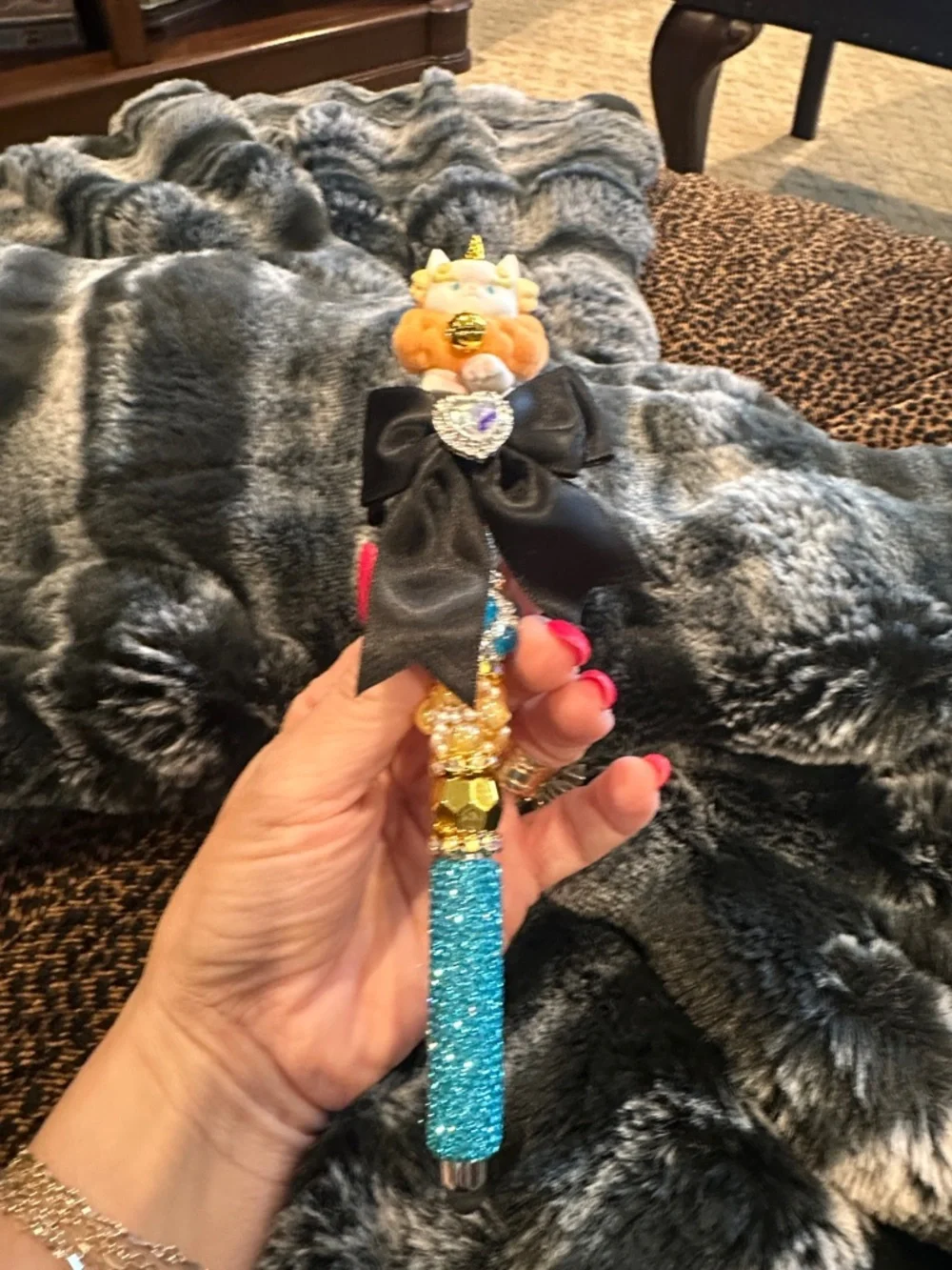 Gorgeous Hand Crafted Pen with an Authentic  DoDo Nami Pet Unicorn as the Focal